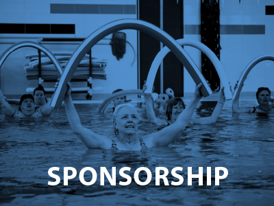 Sponsorship Image with people participating in an Aquafit event